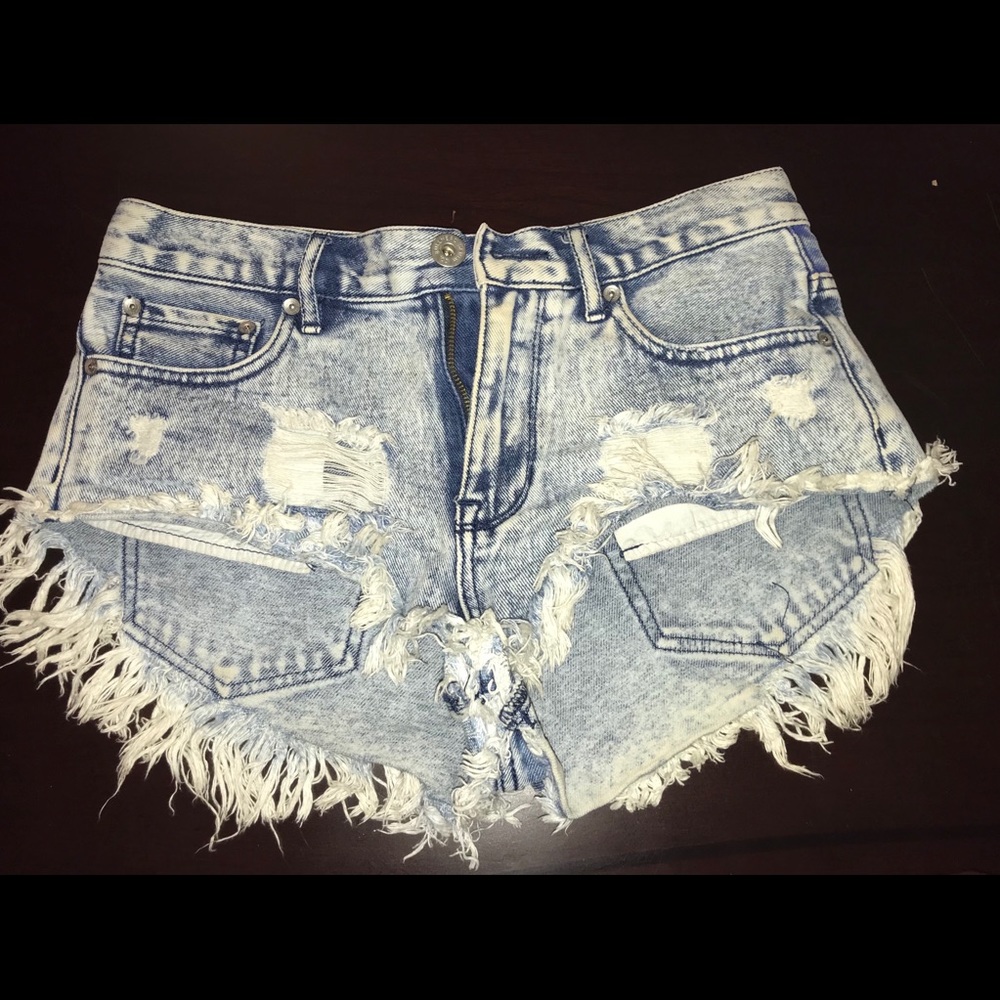 American flag jean shorts